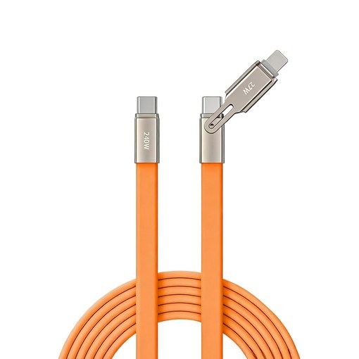 240W 2in1 멀티 인터페이스 고속 충전 케이블 실리콘 충전 케이블
