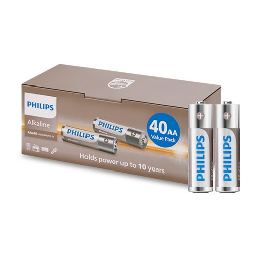 필립스 알카라인 AA 일회용 건전지