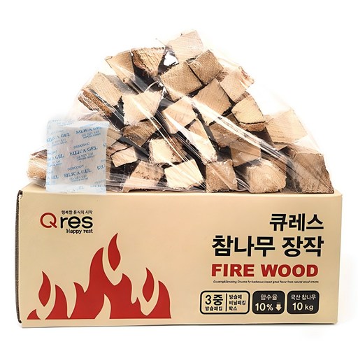 큐레스 국산 참나무 미니 장작