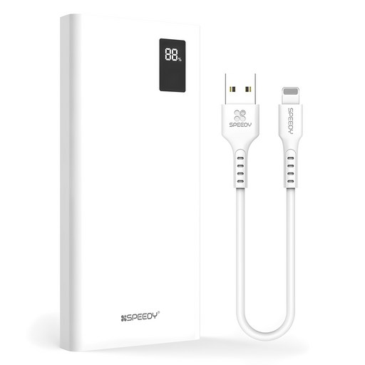 SPEEDY 슬림핏 PD 20W 고속충전 보조배터리 10000mAh 멀티단자 + 20W 8핀 케이블