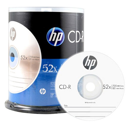 HP CD-R 52X 700MB 100p + 케익 트레이, 단일 상품