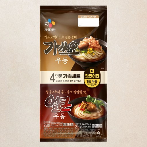 CJ제일제당 가쓰오우동 2인분 + 얼큰우동 2인분 세트