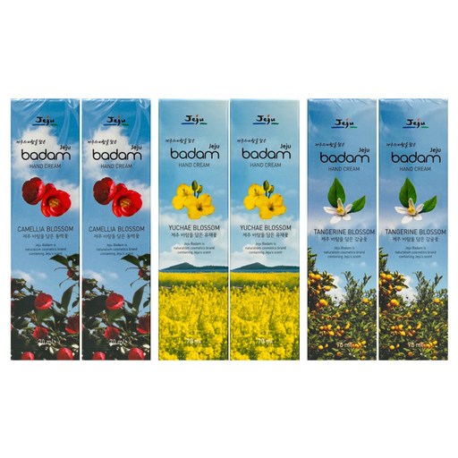 제주바담 핸드크림 유채꽃 70ml + 감귤꽃 70ml + 동백꽃 70ml 세트