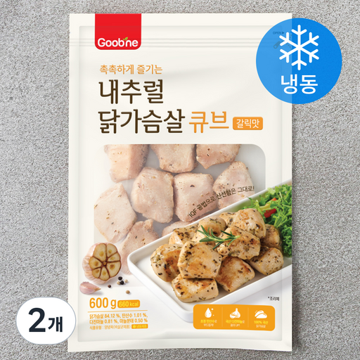 굽네 내추럴 닭가슴살 큐브 갈릭맛 (냉동)