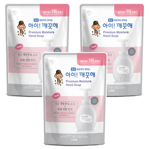 아이깨끗해 프리미엄 모이스처 핸드워시 퓨어로즈 리필