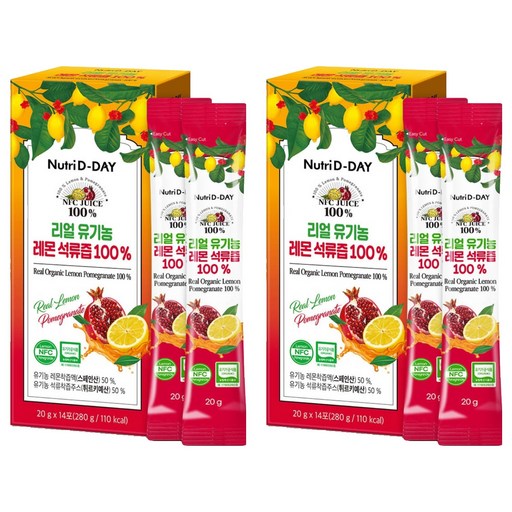 뉴트리디데이 리얼 NFC 유기농 레몬석류즙 100% 14p