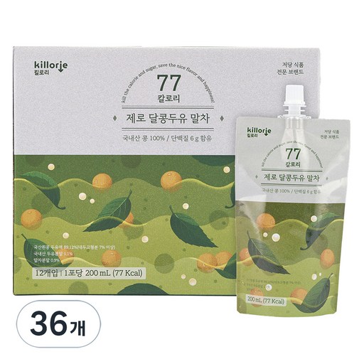 킬로리 제로 달콩 단백질 두유 말차맛