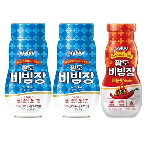 팔도 비빔장 시그니처 380g x 2p + 팔도 비빔장 매운맛 소스 200g x 1p