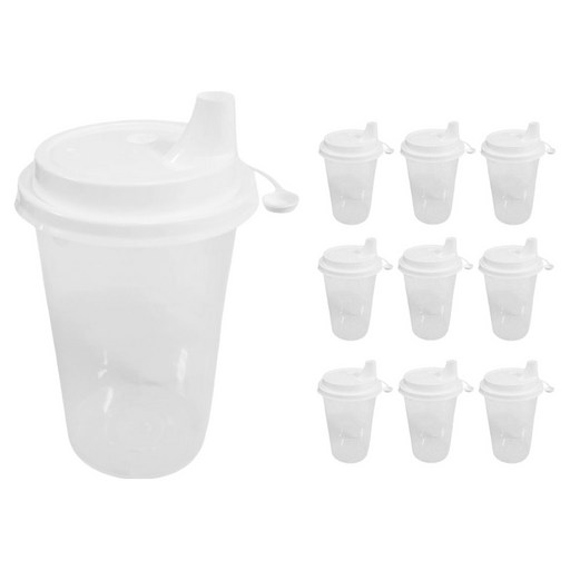 이로울생활 다회용 컵 500ml x 10p + 스트로우프리 뚜껑 10p 세트