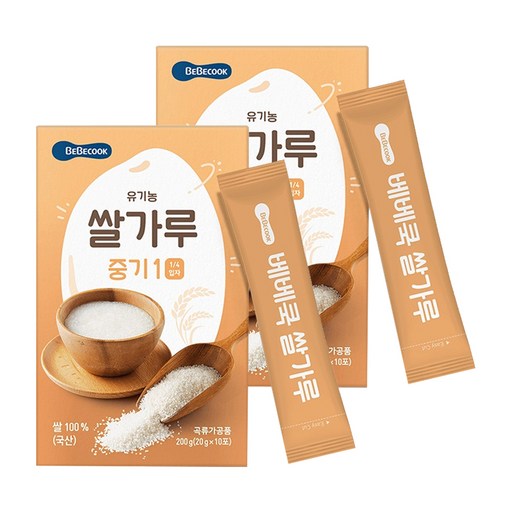 베베쿡 유기농 이유식 쌀가루 중기1 200g