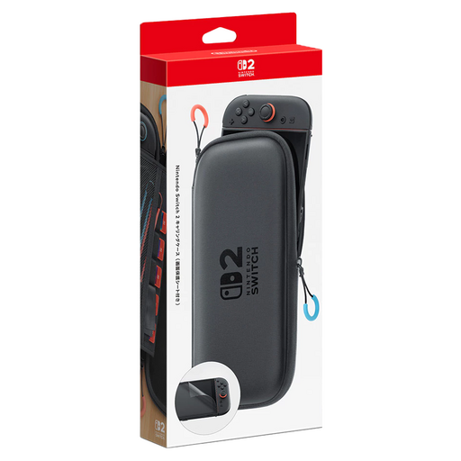 Nintendo 任天堂 SWITCH 2 便攜包 附螢幕保護貼, 黑色, 1個