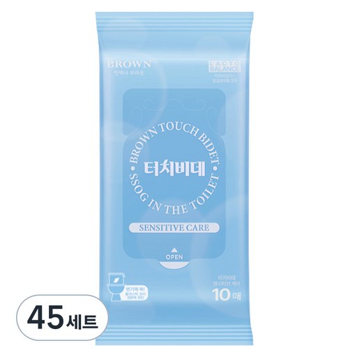 브라운 터치비데 센시티브 케어 화장실용 물티슈 휴대형