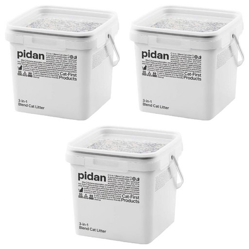 pidan 3in1 三合一混合 寵物貓砂 (豆腐砂 + 活性碳 + 礦砂), 5.2kg, 3桶, 無香