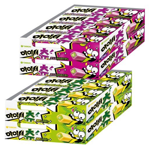 오리온 아이셔츄 레몬 & 라임맛 48g 24p + 포도 & 샤인머스캣 48g 24p