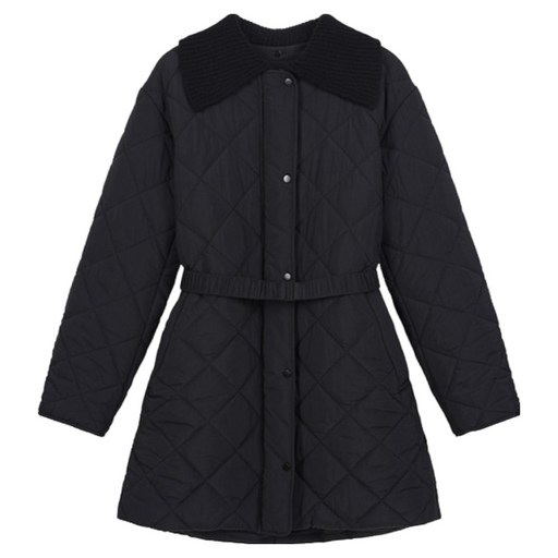 플라스틱아일랜드 여성용 니트 카라 퀼팅 점퍼 PQ4PZ531