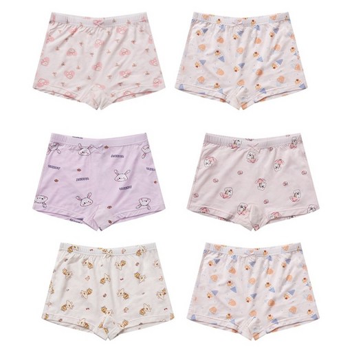 ONEDER 旺達棉品 萊賽爾兩入女童四角褲6件組