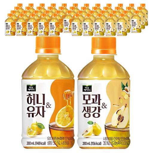 미닛메이드 허니유자 280ml 24p + 모과생강 280ml 24p