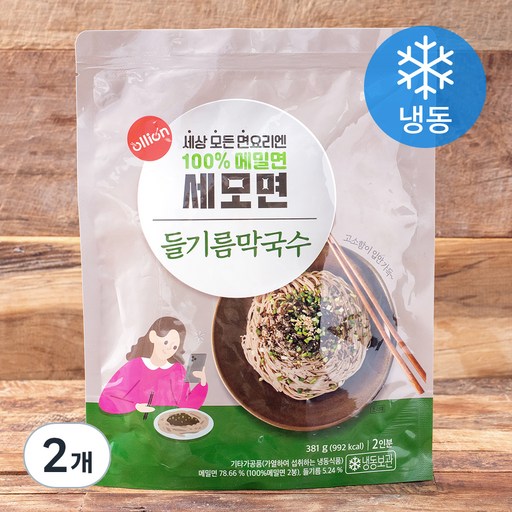 올리온 100% 메밀면 세모면 들기름 막국수 2인분 (냉동)