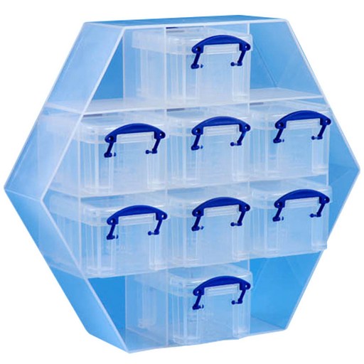 Really Useful Box 스몰 헥사곤 수납케이스 + 박스 0.14L x 8p