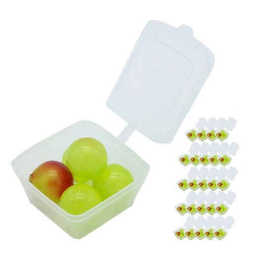 PP내열 원터치 사각 소스통 6.3 x 6.5 x 2.5 cm