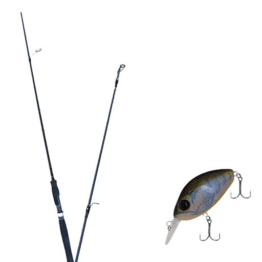 원다 하나린 루어 낚싯대 602ML + 다미끼 디씨-100 하드 베이트 루어 55mm306T BLUE CRAW