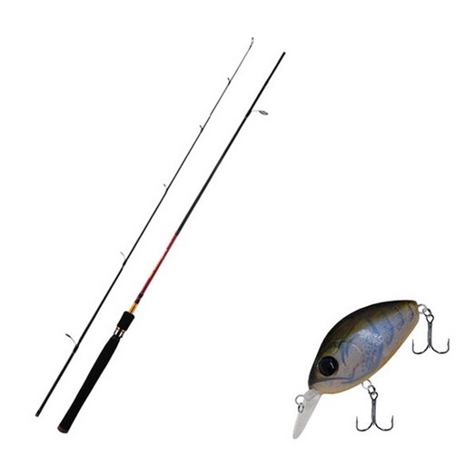 아피스 파이어스톰 배스 루어 낚싯대 S662ML + 다미끼 디씨-200 하드 베이트 루어 55mm 306T BLUE CRAW