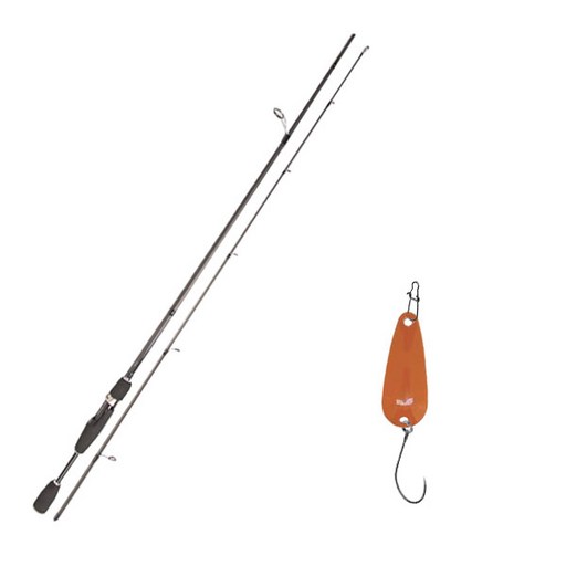 영규산업 블루포스 스타젠 루어 낚싯대 S63L + 다미끼 피카 메탈지그 스푼 B타입 2.2g 030 PUMPKIN
