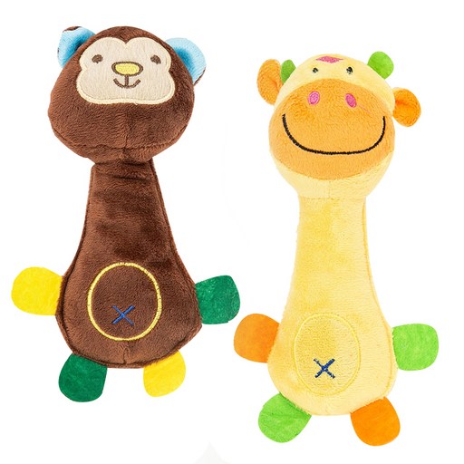 딩동펫 강아지 원숭이인형 + 젖소인형 봉제장난감 세트