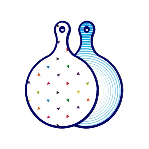 로엠디자인 블루에디션 양면 디자인 원형 서빙도마 세모점