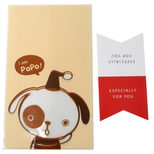 황씨네도시락 비접착 야미봉투 강아지 100p + 마감스티커 이스페셜리 레드 100p