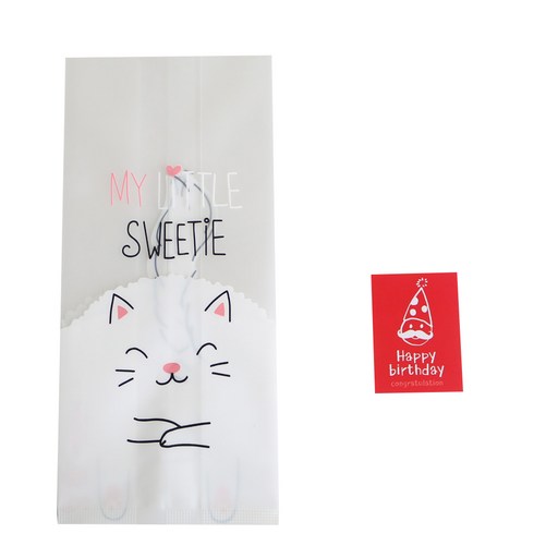 황씨네도시락 냥이M봉투 100p + 스티커 고깔 생일 사각 100p