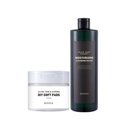은율 블랙씨드 테라피 모이스처 클렌징워터 500ml + 패드 70p 세트