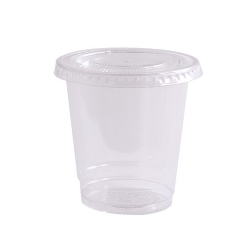 투명 PET 8oz 아이스컵+평뚜껑 7.8 x 8cm