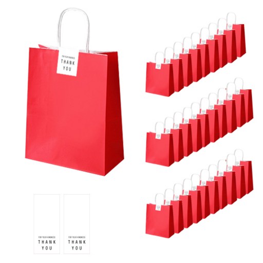 인디케이 쇼핑백 30p + 땡큐 직사각 라벨 30p
