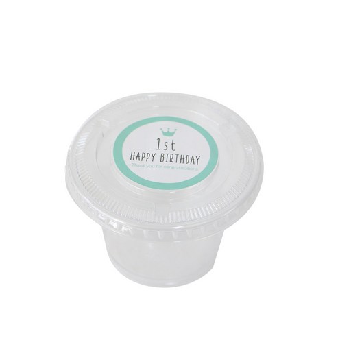 투명 평면 머핀컵 소 100p + 첫돌 스티커 파스텔 민트 100p 세트