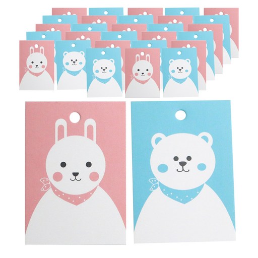 에이치씨엔 무지 택 토끼 250p + 곰 250p 세트
