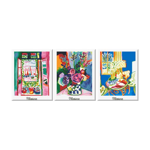 디클레어 3D DIY 보석십자수 캔버스형 3단세트 40X50cmX3