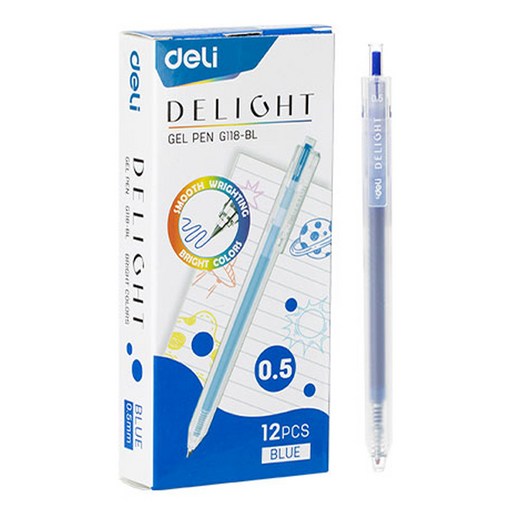 델리 델라이트 퀵드라이 노크식 젤잉크펜 0.5mm EQ118