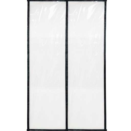 쾌청 지퍼형 현관문 투명 방풍비닐 검정 200 x 165 cm