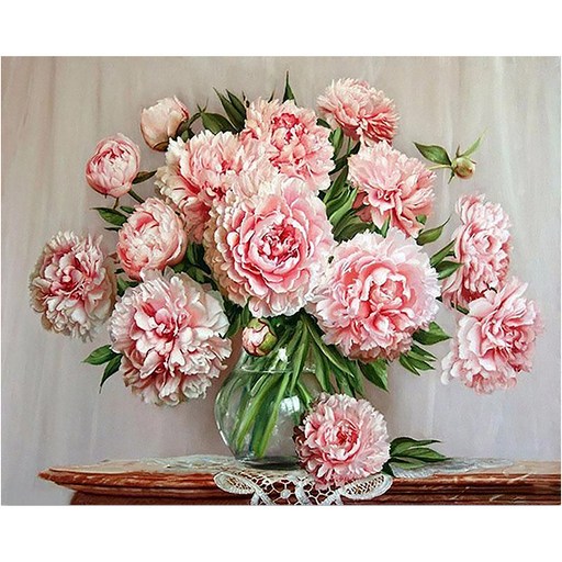 케이엠엘리홀딩스 3D 수국화병 AB + 원형 보석십자수 DIY 키트 50 x 40 cm
