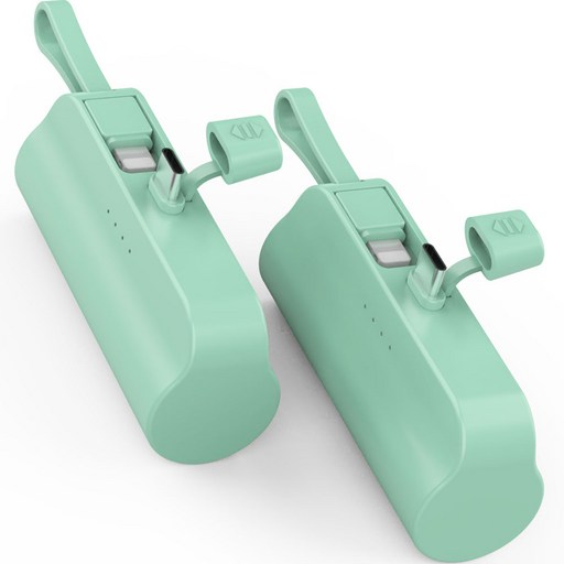 뉴클 5000mAh 도킹형 미니 일체형 보조배터리 8핀 2p 세트