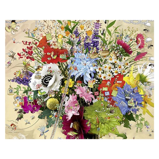 알로데 수채화 그림 플라워 벽 장식 DIY 보석 십자수 세트 라운드 40 x 50 cm