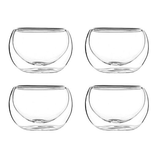 키친초이스 미세스홈 내열유리 이중 다도 찻잔 30ml