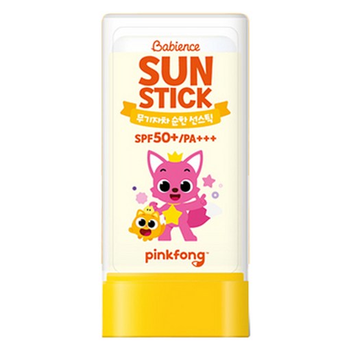 베비언스 유아용 핑크퐁 무기자차 선스틱 SPF50+ PA+++