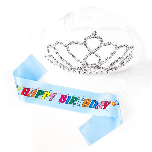 파티쇼 공주 티아라 왕관 생일 어깨띠 세트
