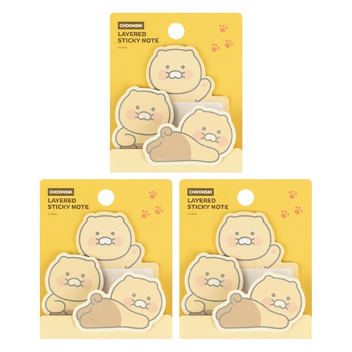 카카오프렌즈 춘식이 레이어드 점착 메모지 형태