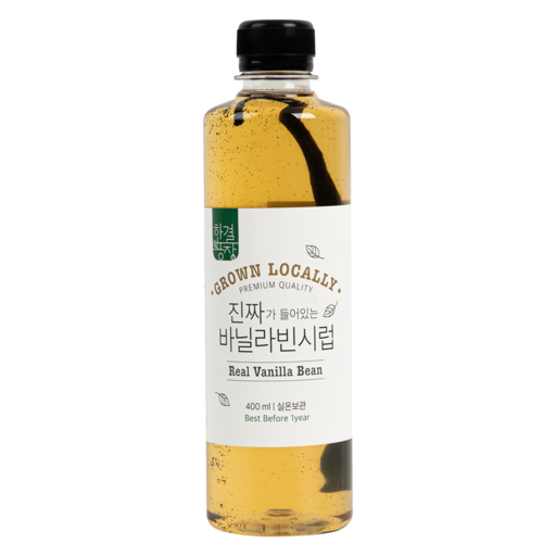 홈카페시럽 한결농장 진짜가 들어있는 바닐라빈시럽