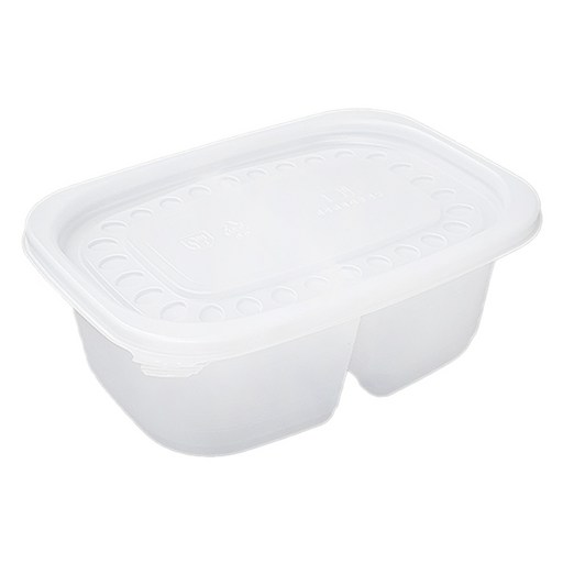 더팩컴퍼니 밀폐 죽용기 대 2칸 800ml + 뚜껑 세트