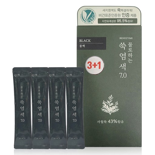 베네자임프로페셔널 베네자임 물로하는 쑥염색 7.0 염모제 10g 4p