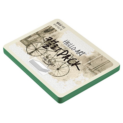 종이문화 헬로우 아트 캘리팩 두꺼운 엠보카드 200g 35 그린
